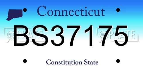 BS37175 Connecticut License Plate