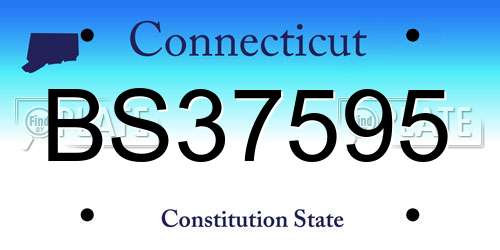BS37595 Connecticut License Plate