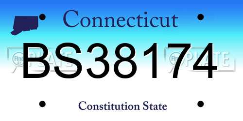 BS38174 Connecticut License Plate