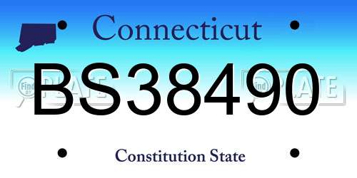 BS38490 Connecticut License Plate