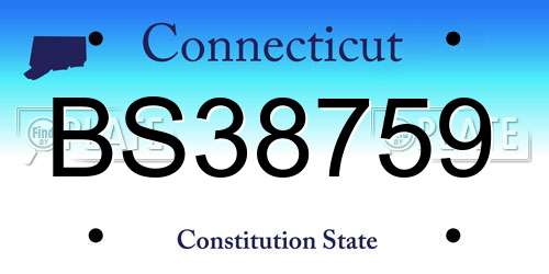 BS38759 Connecticut License Plate