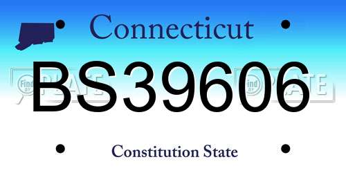 BS39606 Connecticut License Plate