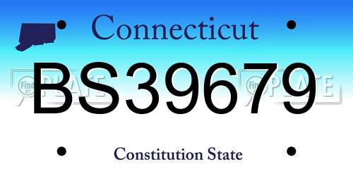 BS39679 Connecticut License Plate