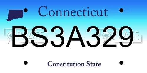 BS3A329 Connecticut License Plate