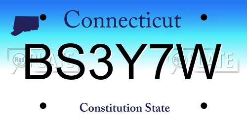 BS3Y7W Connecticut License Plate