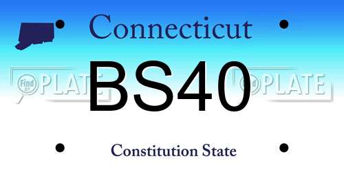 BS40 Connecticut License Plate