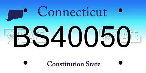 BS40050 Connecticut License Plate