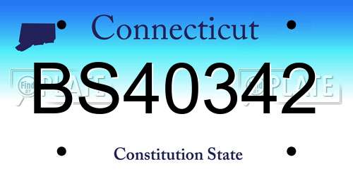 BS40342 Connecticut License Plate