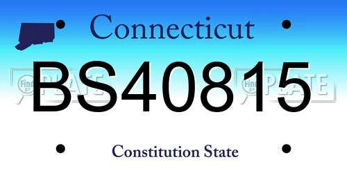 BS40815 Connecticut License Plate