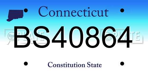 BS40864 Connecticut License Plate