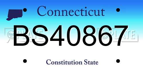 BS40867 Connecticut License Plate