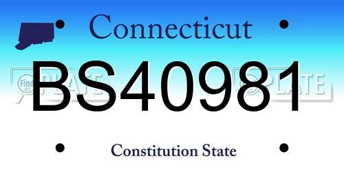 BS40981 Connecticut License Plate