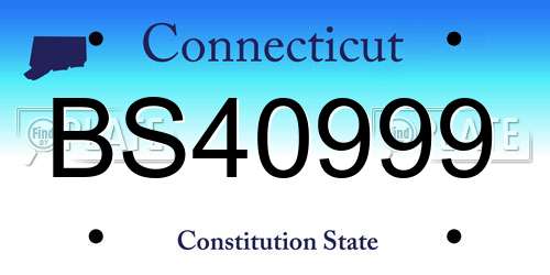 BS40999 Connecticut License Plate