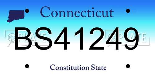 BS41249 Connecticut License Plate