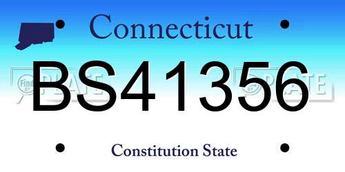 BS41356 Connecticut License Plate