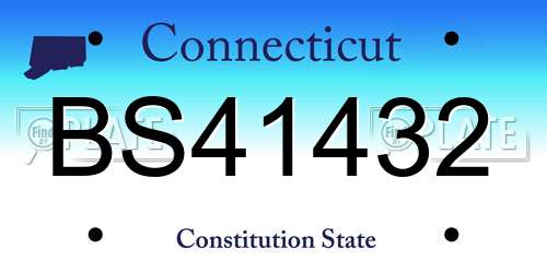 BS41432 Connecticut License Plate