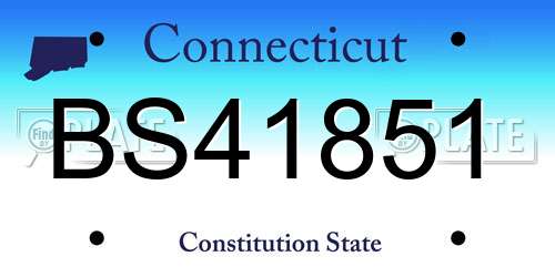 BS41851 Connecticut License Plate