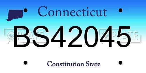 BS42045 Connecticut License Plate