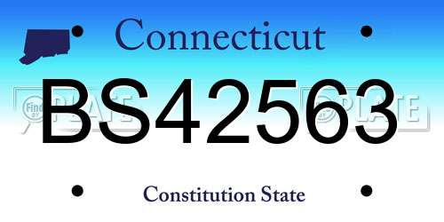 BS42563 Connecticut License Plate