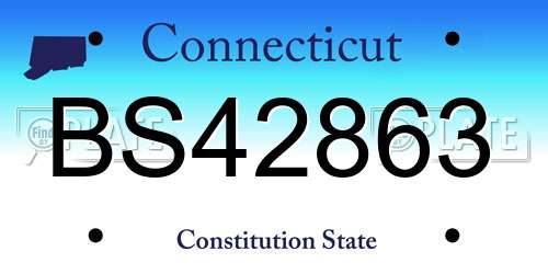 BS42863 Connecticut License Plate