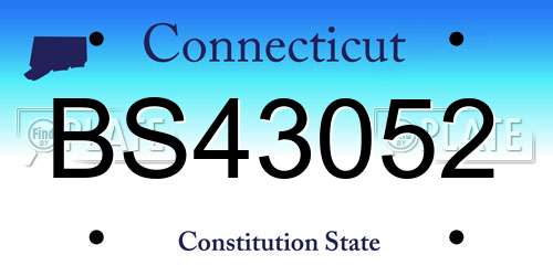 BS43052 Connecticut License Plate