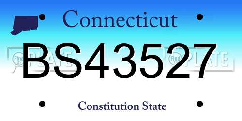 BS43527 Connecticut License Plate
