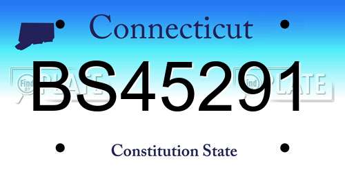 BS45291 Connecticut License Plate