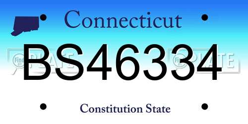 BS46334 Connecticut License Plate