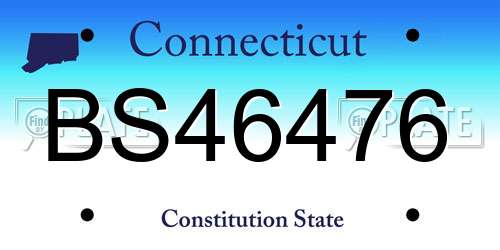 BS46476 Connecticut License Plate