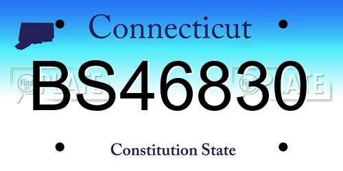 BS46830 Connecticut License Plate