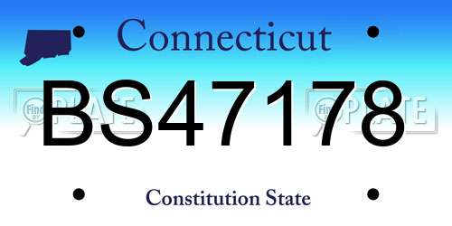 BS47178 Connecticut License Plate