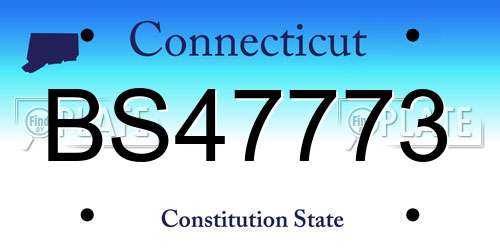 BS47773 Connecticut License Plate