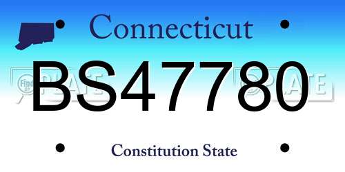 BS47780 Connecticut License Plate