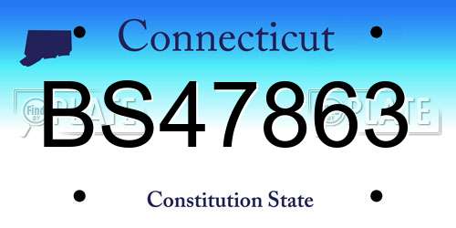 BS47863 Connecticut License Plate