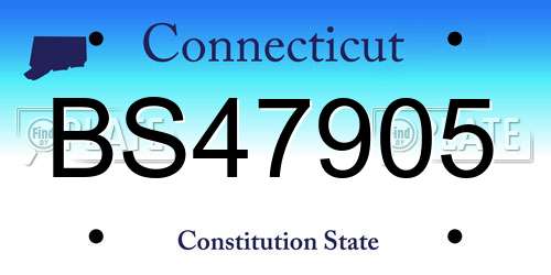 BS47905 Connecticut License Plate