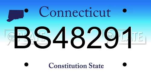 BS48291 Connecticut License Plate