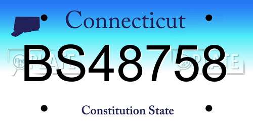 BS48758 Connecticut License Plate