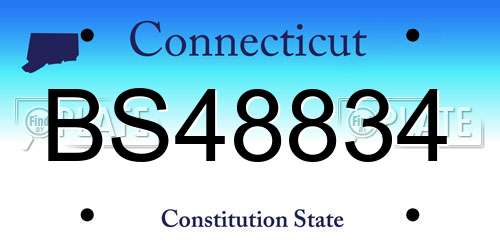BS48834 Connecticut License Plate