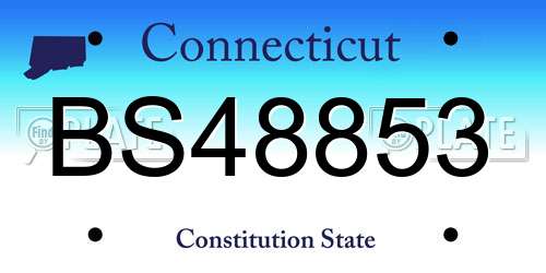 BS48853 Connecticut License Plate