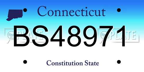 BS48971 Connecticut License Plate