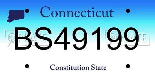 BS49199 Connecticut License Plate