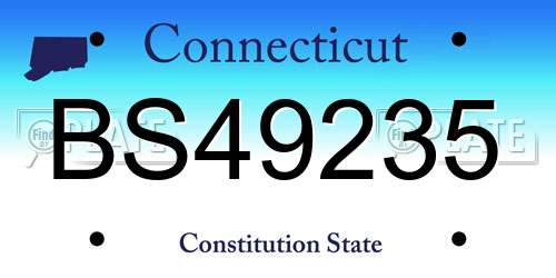 BS49235 Connecticut License Plate
