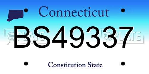BS49337 Connecticut License Plate