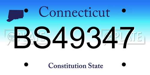 BS49347 Connecticut License Plate