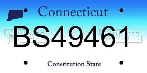 BS49461 Connecticut License Plate
