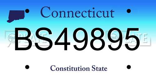 BS49895 Connecticut License Plate