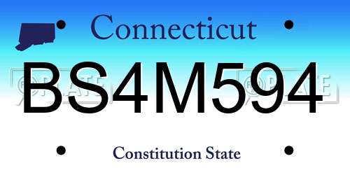 BS4M594 Connecticut License Plate