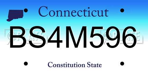 BS4M596 Connecticut License Plate