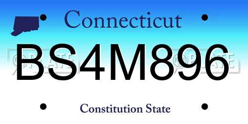 BS4M896 Connecticut License Plate
