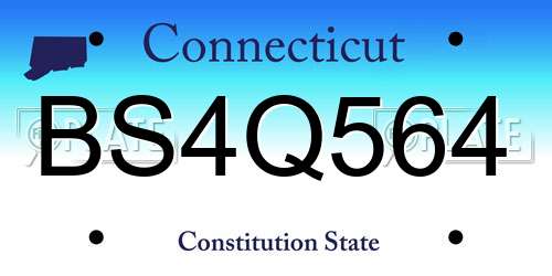 BS4Q564 Connecticut License Plate